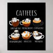 Cats &amp; Coffee Lover Funny Caffeine Quote Cattf Poster (Voorkant)