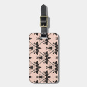 Cats and Catnip Damask Kijk Patroon Bagagelabel (Voorkant verticaal)