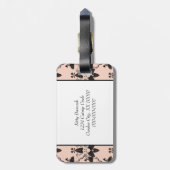 Cats and Catnip Damask Kijk Patroon Bagagelabel (Achterkant verticaal)