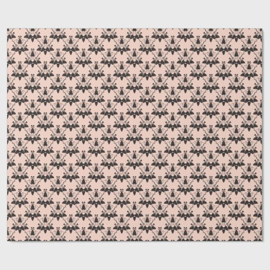 Cats and Catnip Damask Kijk Patroon Cadeaupapier (Vlak)