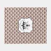 Cats and Catnip Damask Kijk Patroon Fleece Deken (Voorkant (Horizontaal))