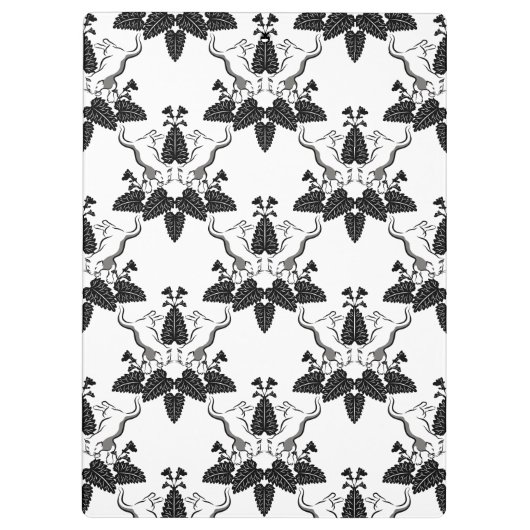 Cats and Catnip Damask Kijk Patroon Klembord (Achterkant)