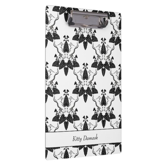 Cats and Catnip Damask Kijk Patroon Klembord (Rechts)