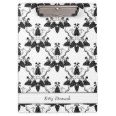 Cats and Catnip Damask Kijk Patroon Klembord (Voorkant)