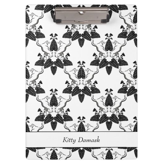 Cats and Catnip Damask Kijk Patroon Klembord (Voorkant)