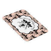 Cats and Catnip Damask Kijk Patroon Magneet (Rechterzijde)