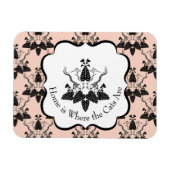 Cats and Catnip Damask Kijk Patroon Magneet (Horizontaal)