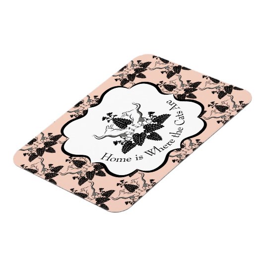 Cats and Catnip Damask Kijk Patroon Magneet (Linkerzijde)