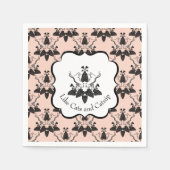 Cats and Catnip Damask Kijk Patroon Servet (Voorkant)