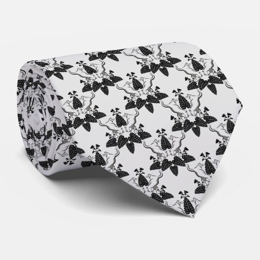 Cats and Catnip Damask Kijk Patroon Stropdas (Opgerold)