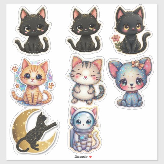 Cats and Cats Custom-Cut Vinyl Sticker (Vel)