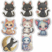 Cats and Cats Custom-Cut Vinyl Sticker (Voorkant)