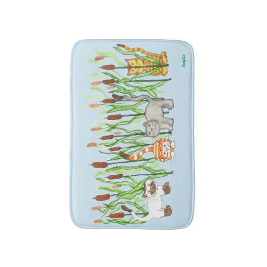 Cats and Cattails Badmat (Voorkant Verticaal)