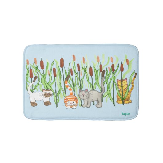Cats and Cattails Badmat (Voorkant)