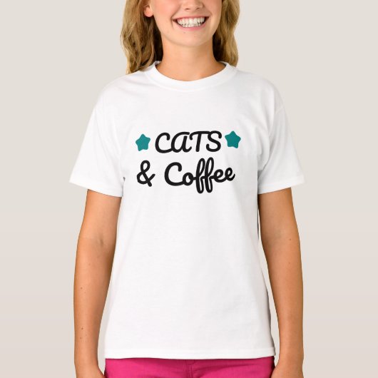 Cats and Coffee, Perfect Gift for Cat & Coffee Lo T-shirt (Voorkant)