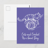 Cats and Crochet Het is een geweldige dag Happy Ma Briefkaart (Voorkant / Achterkant)