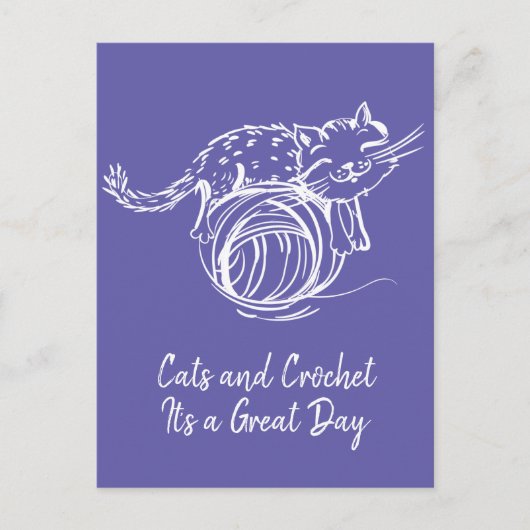 Cats and Crochet Het is een geweldige dag Happy Ma Briefkaart (Voorkant)