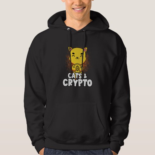 Cats And Crypto Cryptocurrency Blockchain Trader F Hoodie (Voorkant)