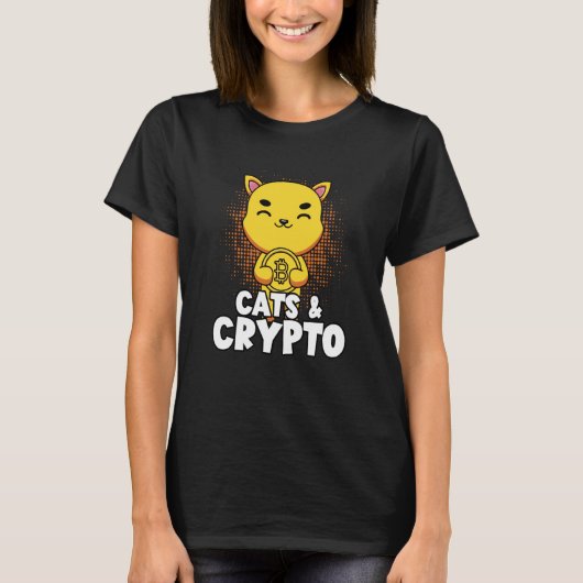 Cats And Crypto Cryptocurrency Blockchain Trader F T-shirt (Voorkant)