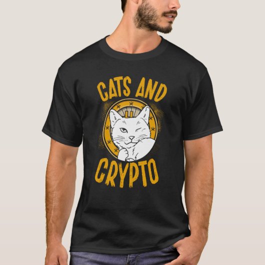 Cats And Crypto Cryptocurrency Blockchain Trader F T-shirt (Voorkant)