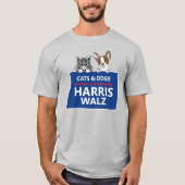 Cats and Dogs for Harris Walz T-shirt (Voorkant)