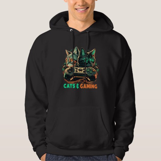 Cats And Gaming  Cat kitties  Gaming video games Hoodie (Voorkant)