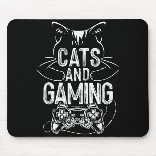 Cats And Gaming Funny For Gamer, Cat Lover, Cat Mo Muismat (Voorkant)
