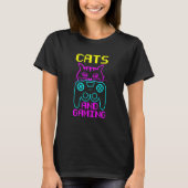 Cats And Gaming Loves Playing Video Games Cute Gam T-shirt (Voorkant)