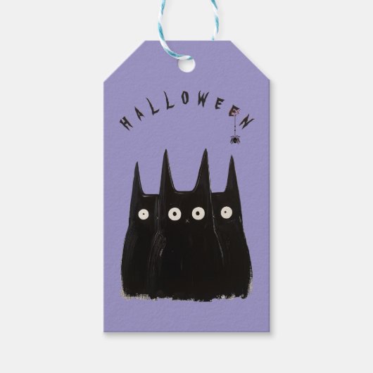 Cats and Halloween, personalized Cadeaulabel (Voorkant)