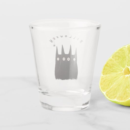 Cats and Halloween, personalized Shot Glas (Achterkant)