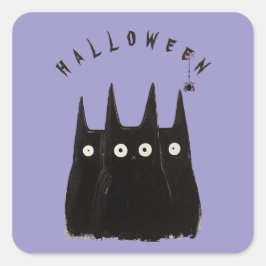 Cats and Halloween, personalized Vierkante Sticker