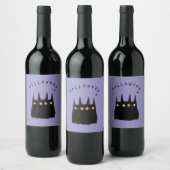 Cats and Halloween, personalized Wijn Etiket (Flessen)