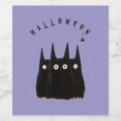Cats and Halloween, personalized Wijn Etiket (Enkel label)