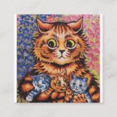 Cats and her Kittens Louis Wain Vierkante Visitekaartje (Voorkant)