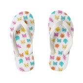 Cats and Leaves Pattern Cartoon Cats Kinder Teenslippers (Voetbed)