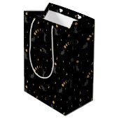 Cats and Moon Phases Gift Bag Medium Cadeauzakje (Achterkant Gekanteld)