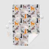 Cats and Paw Prints Golfhanddoek (Insitu)