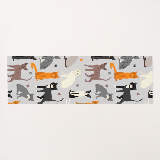 Cats and Paw Prints Yogamat (Achterkant (horizontaal))