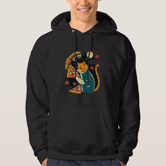 Cats And Pizza Funny Design Cat Lovers Pizza Lover Hoodie (Voorkant)
