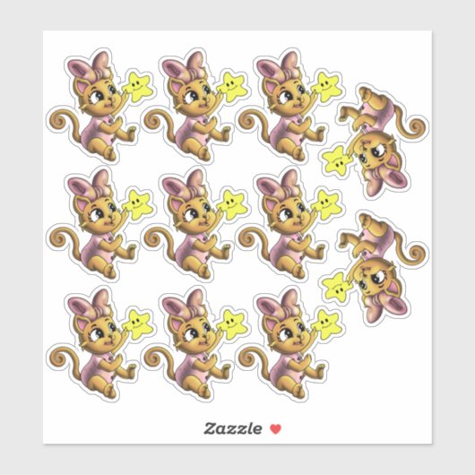 Cats and Stars Sticker (Vel)