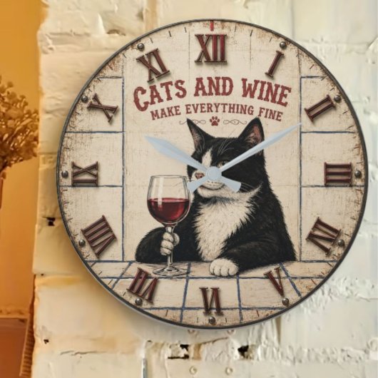 Cats and Wine Make Everything Fine Grote Klok
