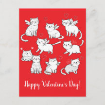 Cats Angels Happy Valentijnsdag Briefkaart
