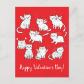 Cats Angels Happy Valentijnsdag Briefkaart (Voorkant)