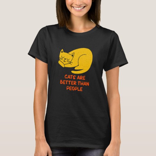 Cats Are Better than People Cat   Introvert Kitten T-shirt (Voorkant)