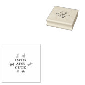 cats are cute rubberstempel (Gestempeld)