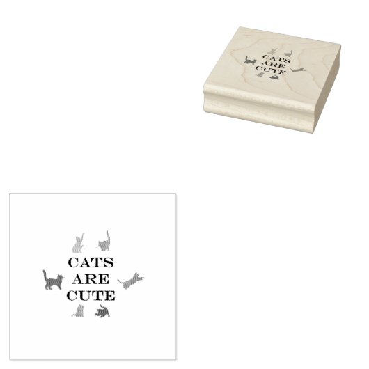 cats are cute rubberstempel (Gestempeld)