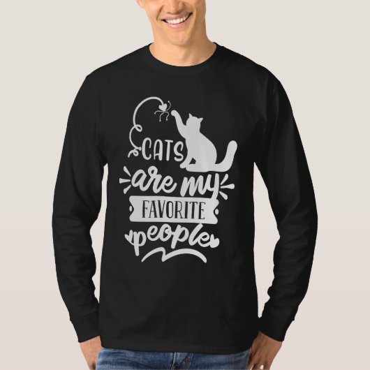 Cats Are My Favorite People Cat Gag T-shirt (Voorkant)