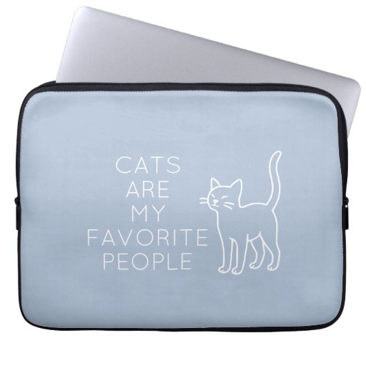 Cats are my favorite people laptop sleeve (Voorkant)
