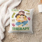 Cats Are My Therapy – Cute Cat Lover Design Kussen (Deken)