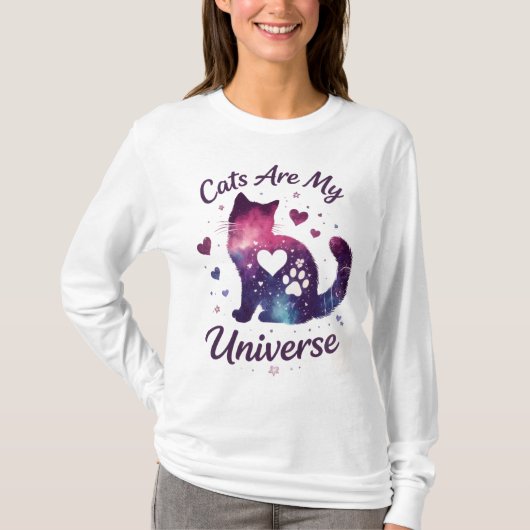 Cats Are My Universe Galaxy Sweatshirt (Voorkant)